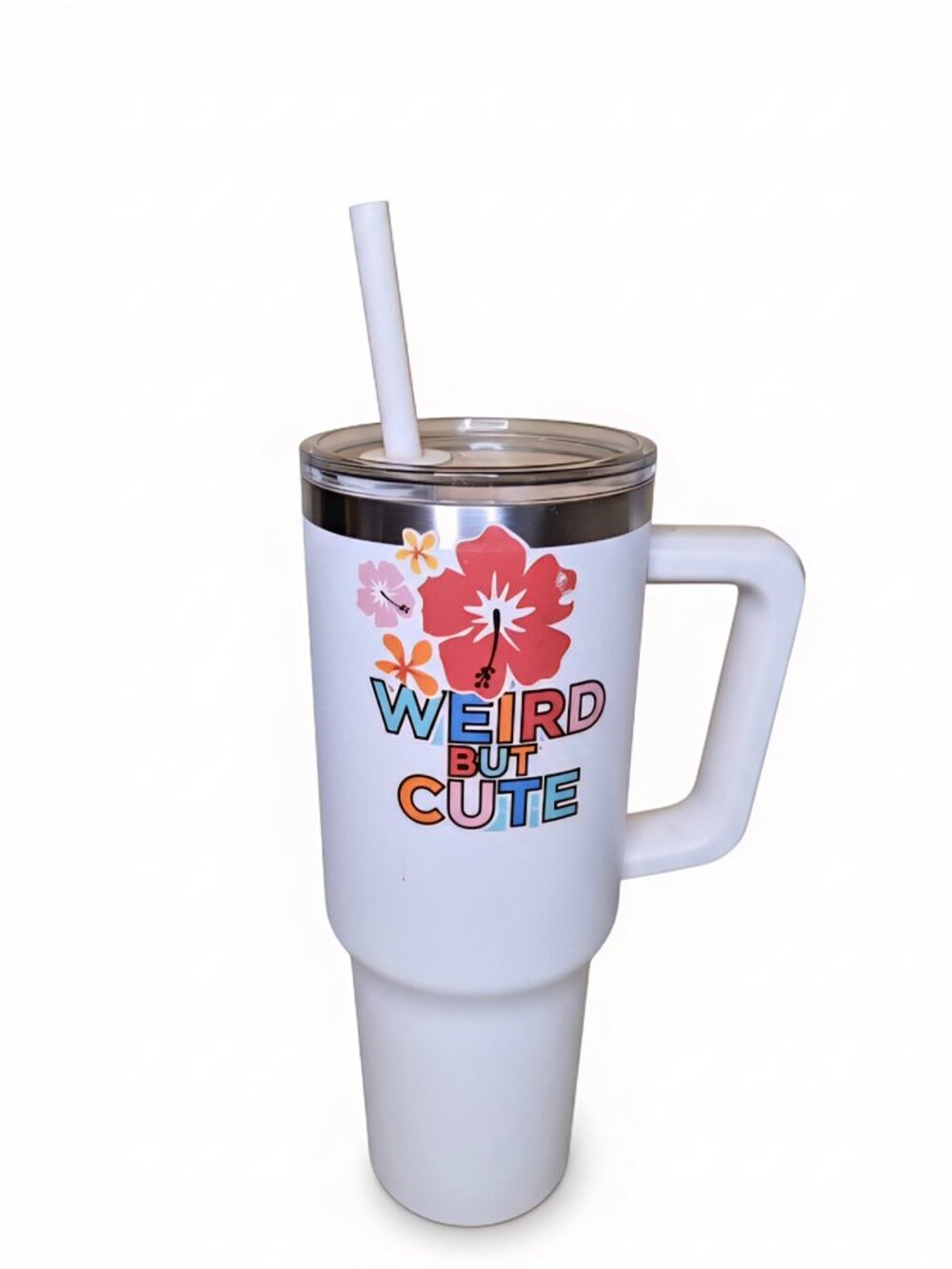 40oz Insulated Tumbler Mug Disney Lilo Stitch Weird But Cute Handle Cup